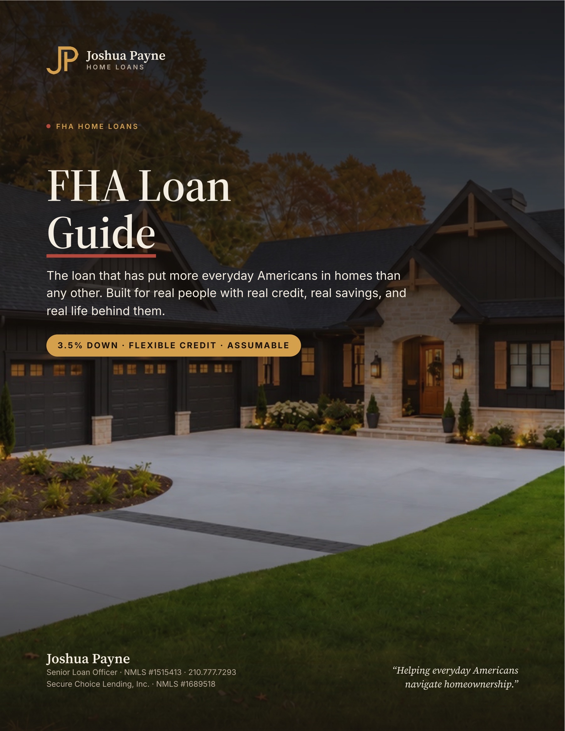 Cover of the FHA Loan Guide by Joshua Payne
