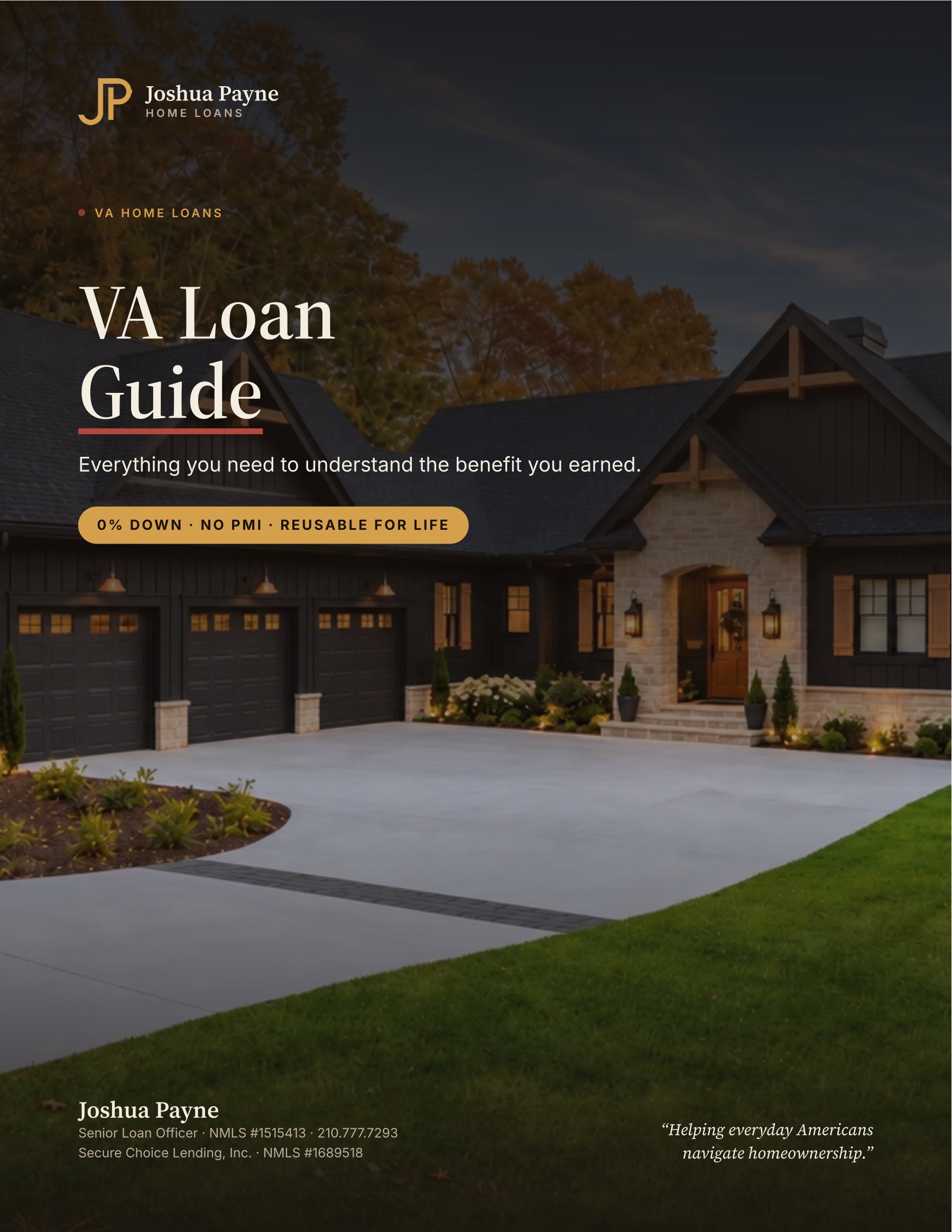 Cover of the VA Loan Guide by Joshua Payne